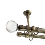 Galerie Dubla Auriu Antic Cap Cristal – Draperie Eleganta Dormitor, Prindere Tavan