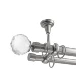 Galerie Dubla Argintiu Cap Cristal – Perdea Draperie Moderna Tavan, Prindere Tavan