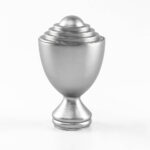 Galerie dubla bara simpla Pluton 25/19, metal, argintiu - imagine 3