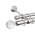 Galerie dubla bara simpla Cristal 25/19 CROM MAT