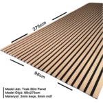 Riflaj Decorativ Teak 100×275 cm – Panou Riflat Birou si Spatii Comerciale - imagine 5