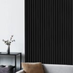 Riflaj Decorativ Negru Mat 100×275 cm – Panou Riflat Perete Accent Living - imagine 2