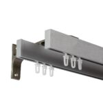 Galerie dubla cu canal de culisare inox, Seatle brush, Silver deschis