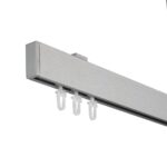 Galerie simpla cu canal de culisare inox, Seatle brush, Silver deschis - imagine 2