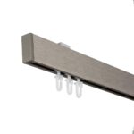 Galerie simpla cu canal de culisare inox, Seatle brush, Silver inchis - imagine 2