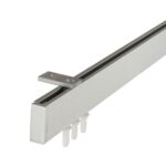 Galerie simpla cu canal de culisare inox, Seatle brush, Silver deschis
