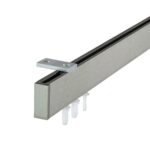 Galerie simpla cu canal de culisare inox, Seatle brush, Silver inchis