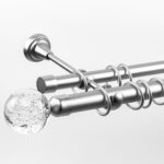 Galerie dubla bara simpla Cristal 25/19 CROM MAT - imagine 8