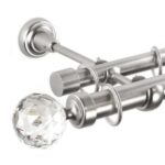 Galerie dubla bara simpla Cristal 25/19 CROM MAT - imagine 11