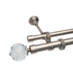 Galerie dubla bara simpla Cristal 25/19 CROM MAT - imagine 3