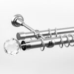 Galerie dubla bara simpla Cristal 25/19 CROM MAT - imagine 6