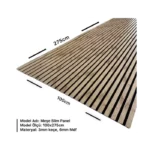 Riflaj Decorativ Teak 100×275 cm – Panou Riflat Birou si Spatii Comerciale - imagine 6
