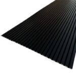 Riflaj Decorativ Negru Mat 100×275 cm – Panou Riflat Perete Accent Living