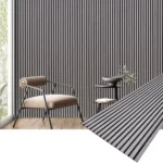 Riflaj Decorativ MDF Gri Beton 100×275 cm – Panou Riflat Living Modern - imagine 2