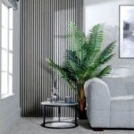 Panou riflaj decorativ acustic gri deschis 100×275 cm poza 2