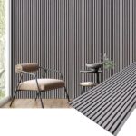 Panou riflaj decorativ acustic gri deschis 100×275 cm - imagine 3