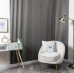 Panou riflaj decorativ acustic gri deschis 100×275 cm - imagine 4