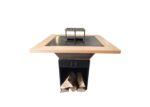 Gratar gradina cu plita patrata cu blat de lemn, Gratar cu plita patrata 750x750 mm, H 950 mm, tabla 10mm 2