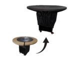Husa impermeabila pentru gratar rotund cu plita, diametru 65 cm cu margine de lemn