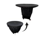 Husa impermeabila pentru gratar rotund cu plita, diametru 65 cm cu margine de lemn - imagine 2